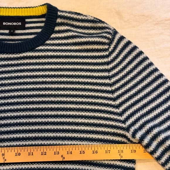 Bonobos Men’s Striped Merino Alpaca Blend Crewneck Sweater M - Picture 5 of 8
